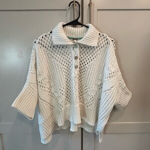 Free People To the Point Polo Sweater, NWOT